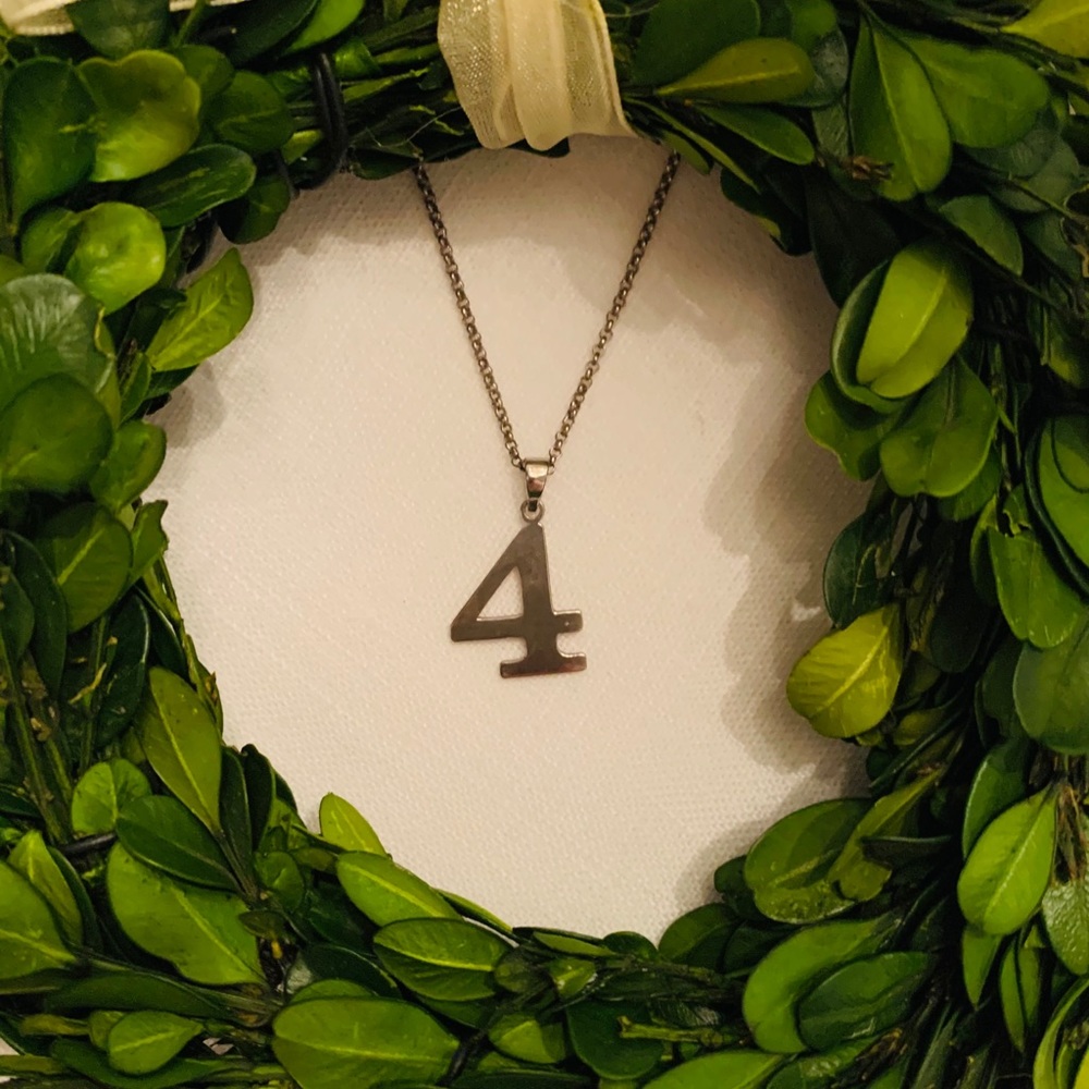 Silver Number 4 Necklace/Sports Chain